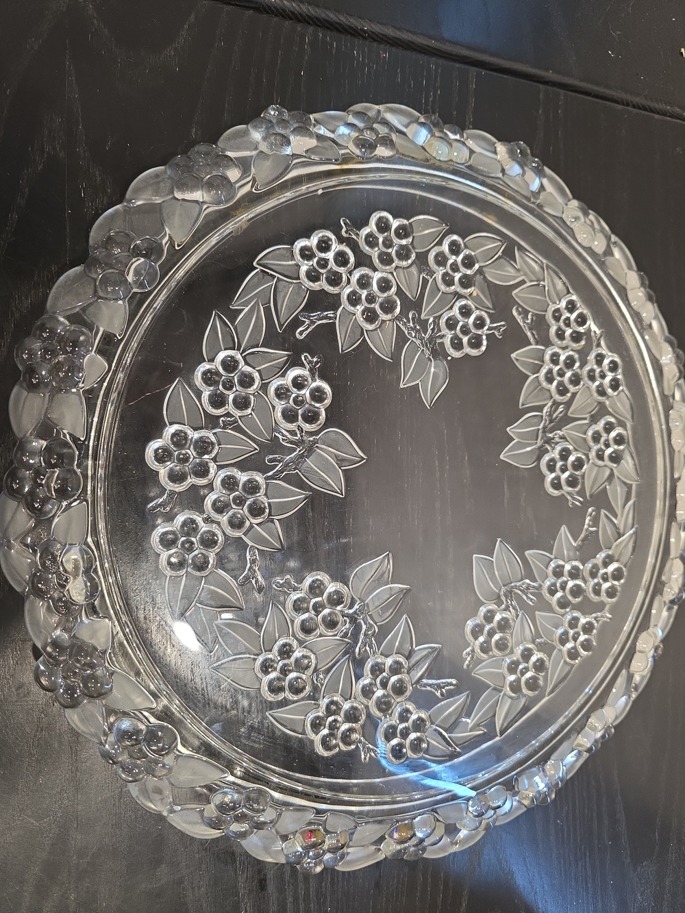 Mikasa Clear Floral Pressed Glass Serving Platter